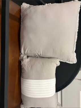 Soft Neutral Throw Pillow Set in Light Taupe